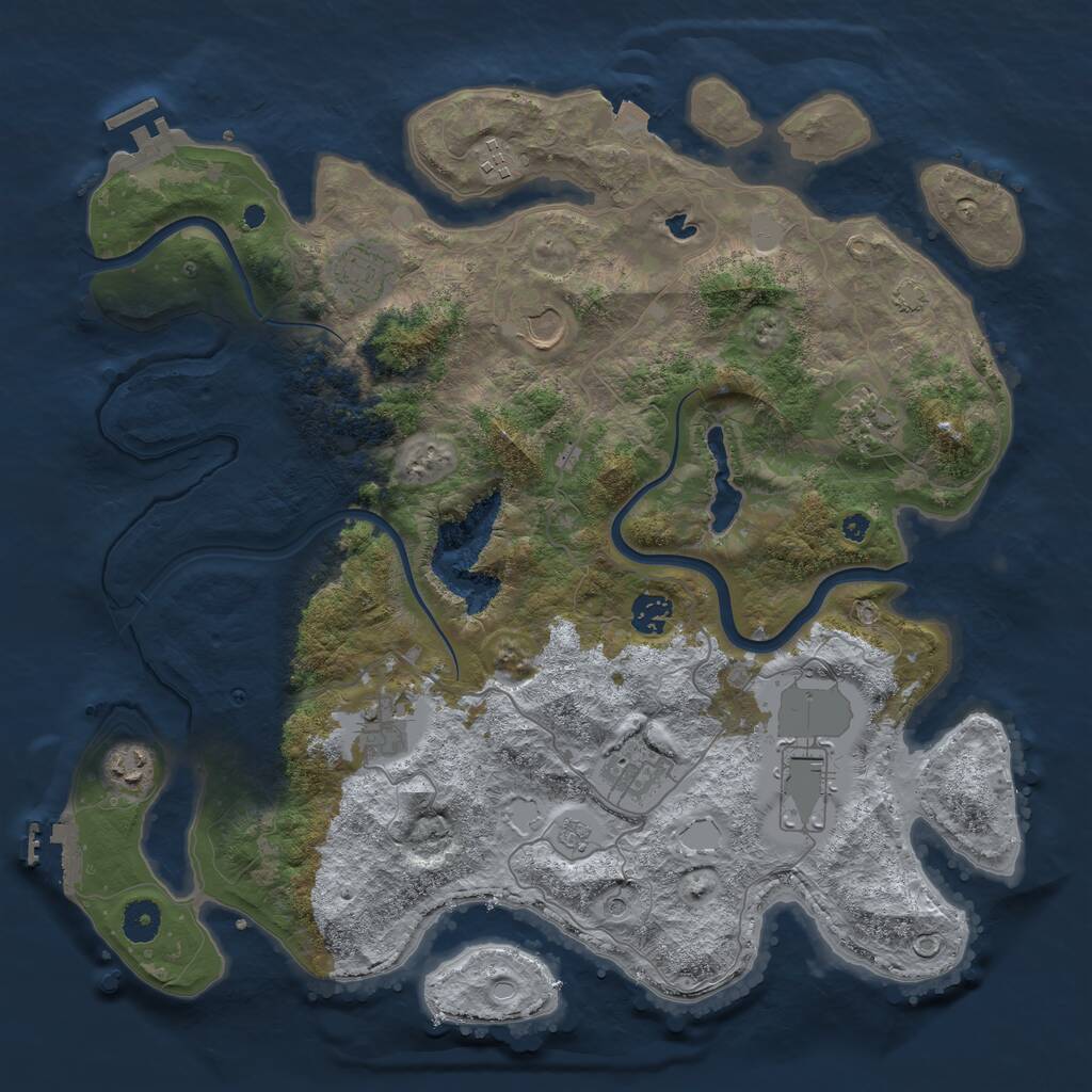 Rust Map: Procedural Map, Size: 4000, Seed: 5732597, 15 Monuments