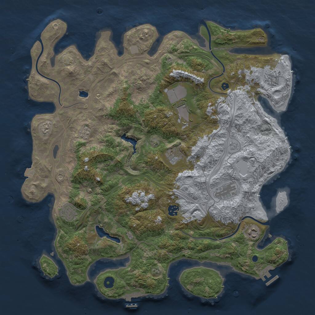 Rust Map: Procedural Map, Size: 4250, Seed: 908968970, 14 Monuments