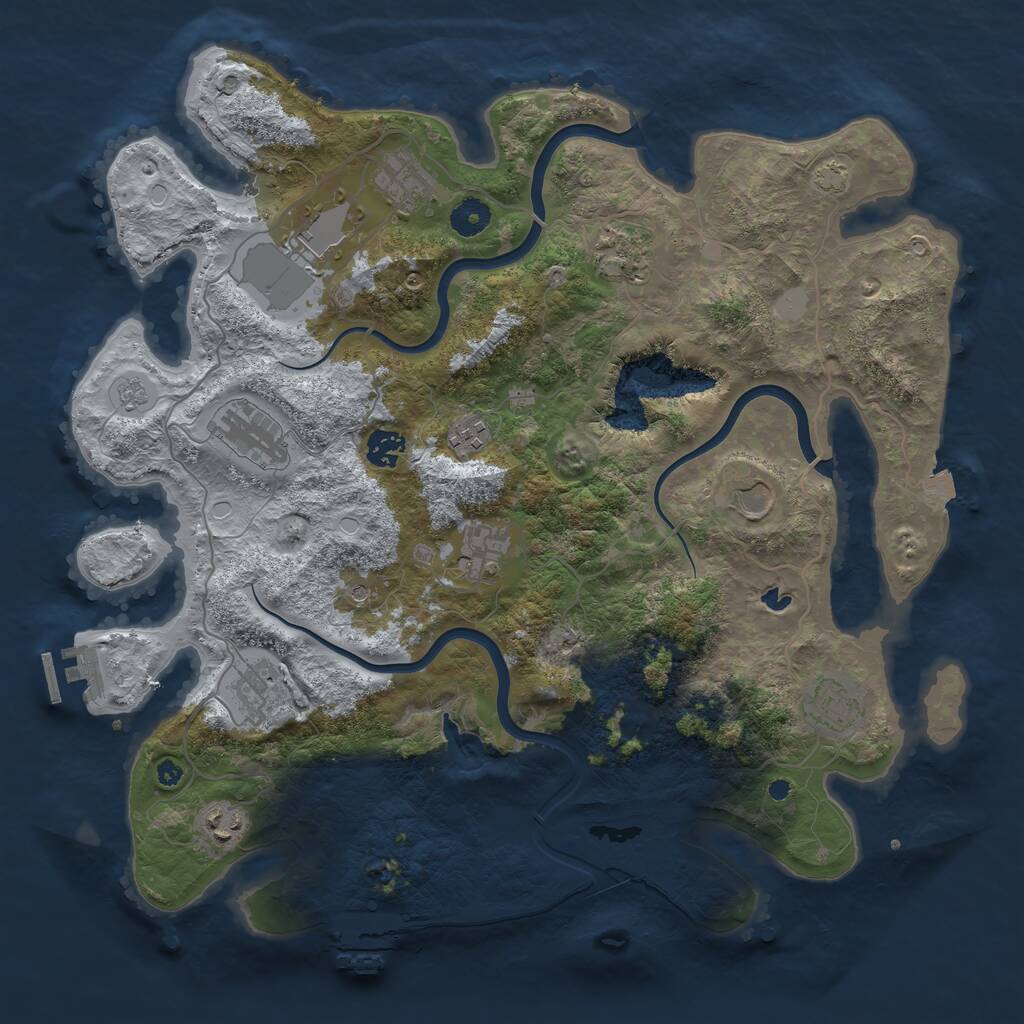 Rust Map: Procedural Map, Size: 4000, Seed: 901624864, 17 Monuments