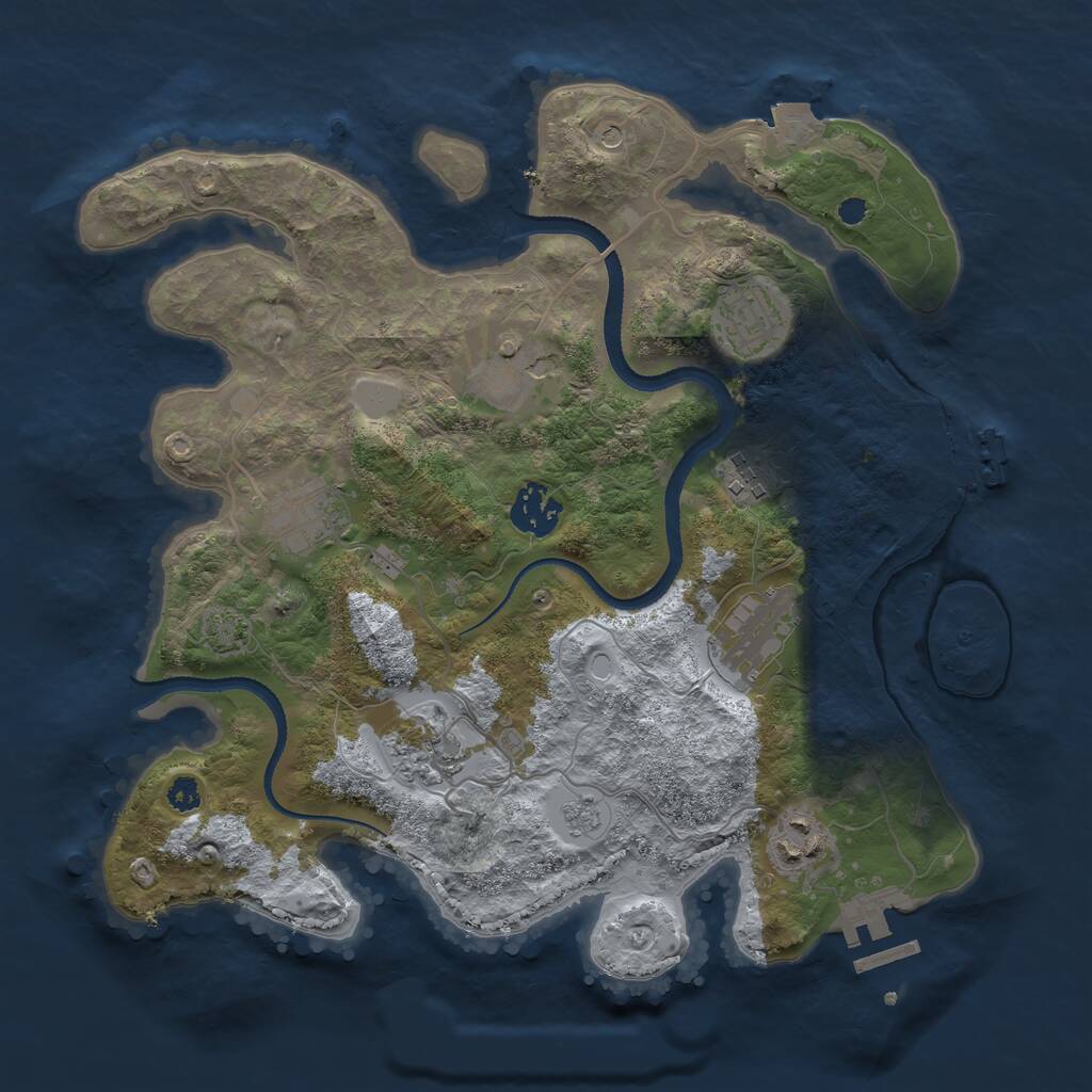 Rust Map: Procedural Map, Size: 3250, Seed: 8323, 14 Monuments