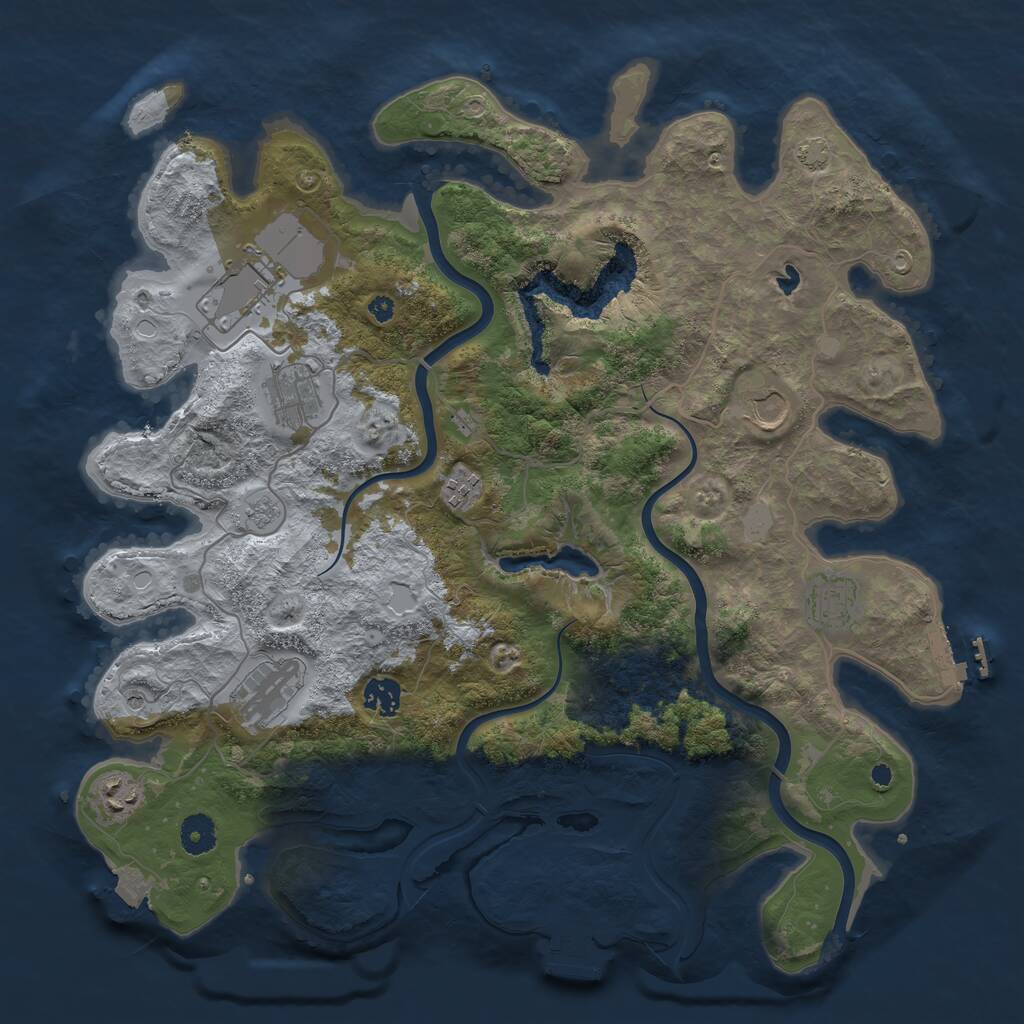 Rust Map: Procedural Map, Size: 4000, Seed: 28758102, 14 Monuments