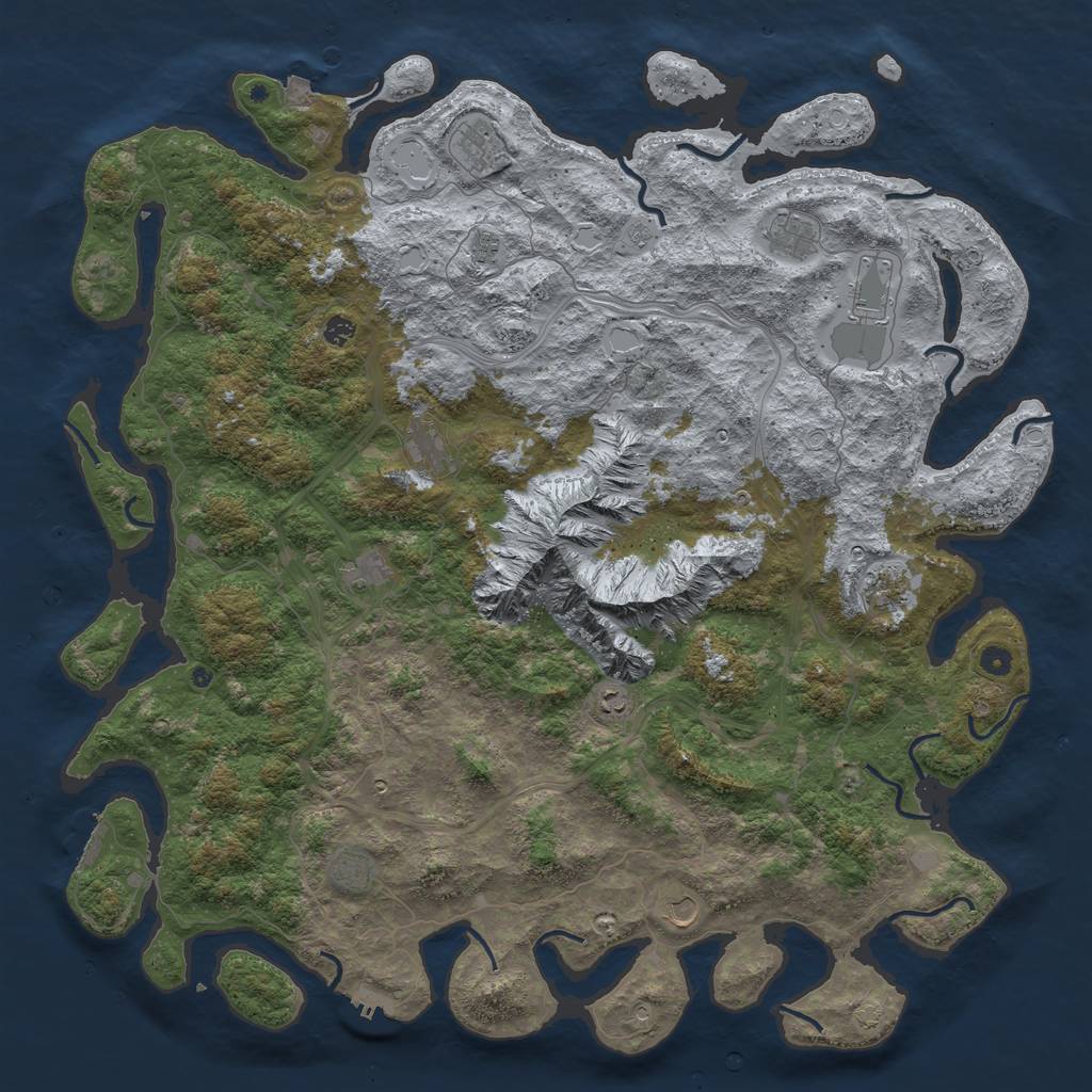 Rust Map: Procedural Map, Size: 5500, Seed: 287354693, 19 Monuments