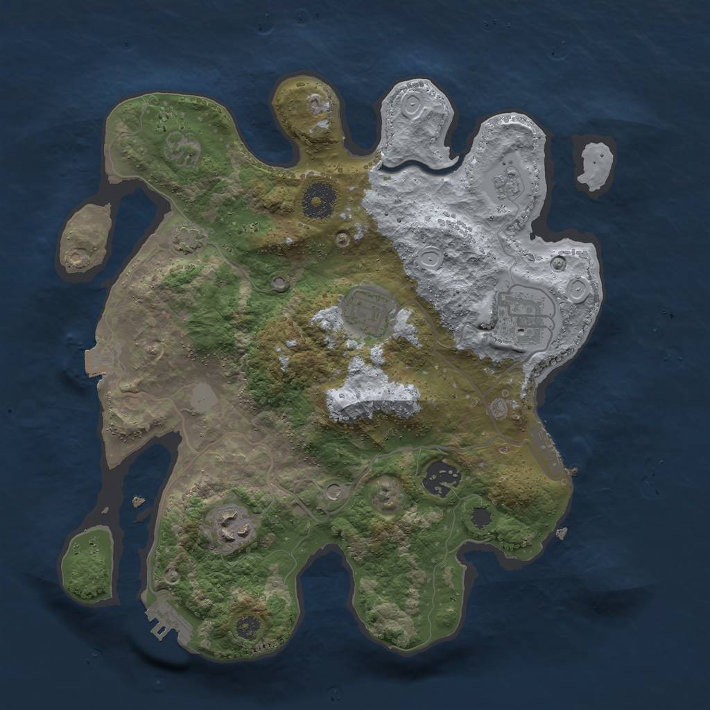 Rust Map: Procedural Map, Size: 3000, Seed: 264228182, 12 Monuments
