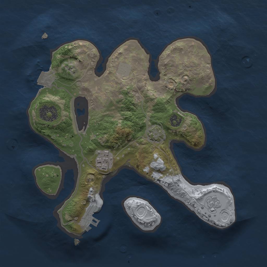 Rust Map: Procedural Map, Size: 2200, Seed: 1465209, 7 Monuments