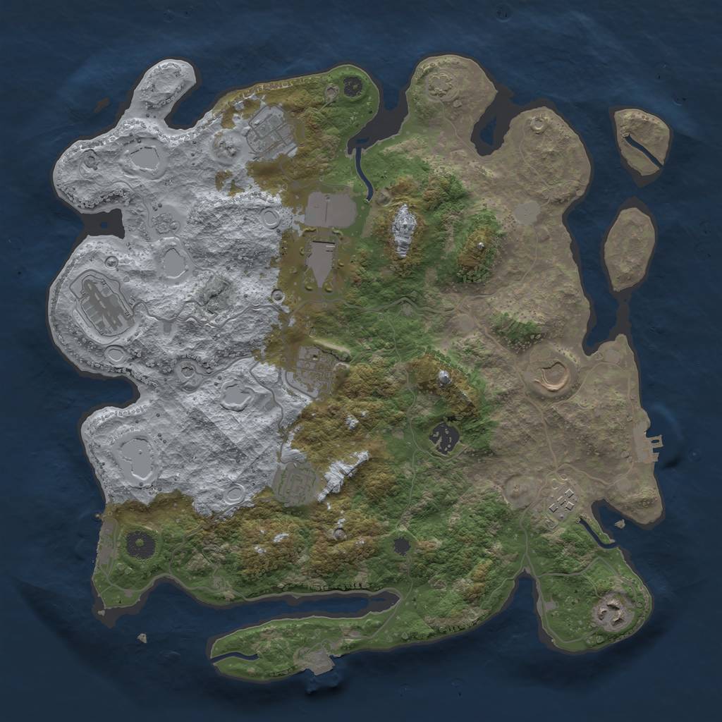 Rust Map: Procedural Map, Size: 3750, Seed: 27805, 17 Monuments