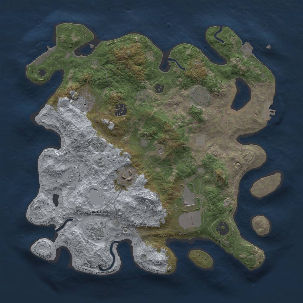 Rust Map: Procedural Map, Size: 3500, Seed: 1773158321, 15 Monuments