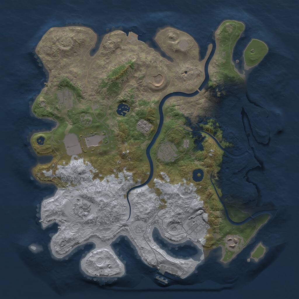 Rust Map: Procedural Map, Size: 3600, Seed: 192616, 15 Monuments