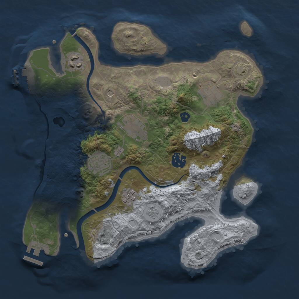 Rust Map: Procedural Map, Size: 3000, Seed: 717931332, 12 Monuments