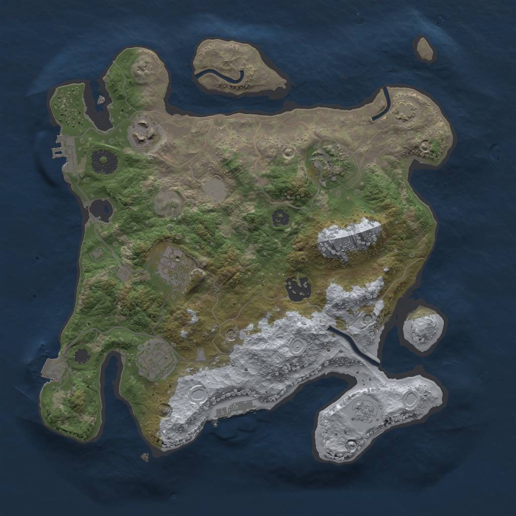 Rust Map: Procedural Map, Size: 3000, Seed: 717931332, 13 Monuments