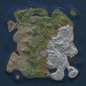 Thumbnail Rust Map: Procedural Map, Size: 3500, Seed: 227528796, 17 Monuments