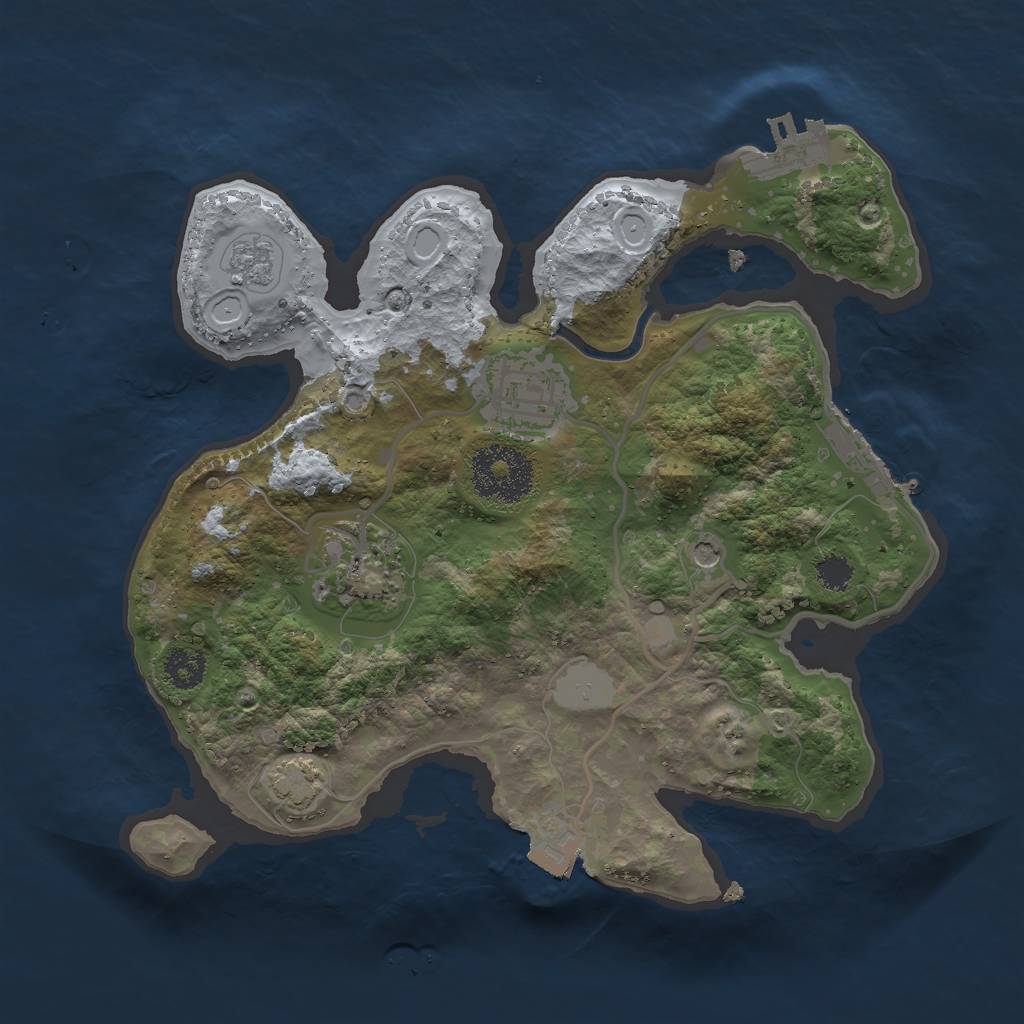 Rust Map: Procedural Map, Size: 2500, Seed: 831935509, 10 Monuments