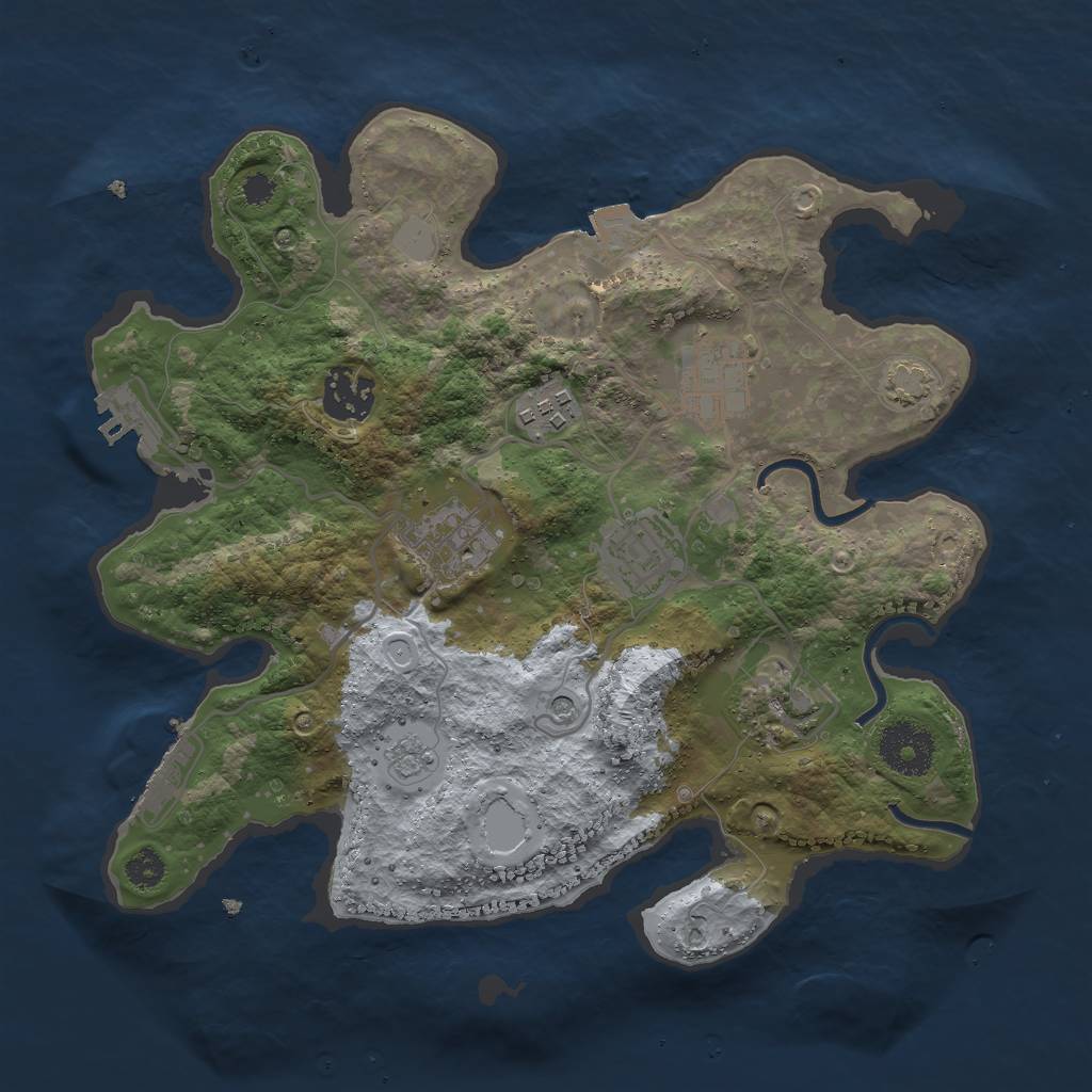 Rust Map: Procedural Map, Size: 3000, Seed: 1627509415, 14 Monuments