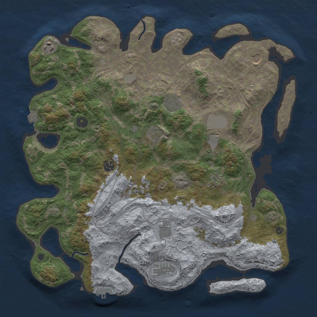 Rust Map: Procedural Map, Size: 4250, Seed: 1246344517, 17 Monuments