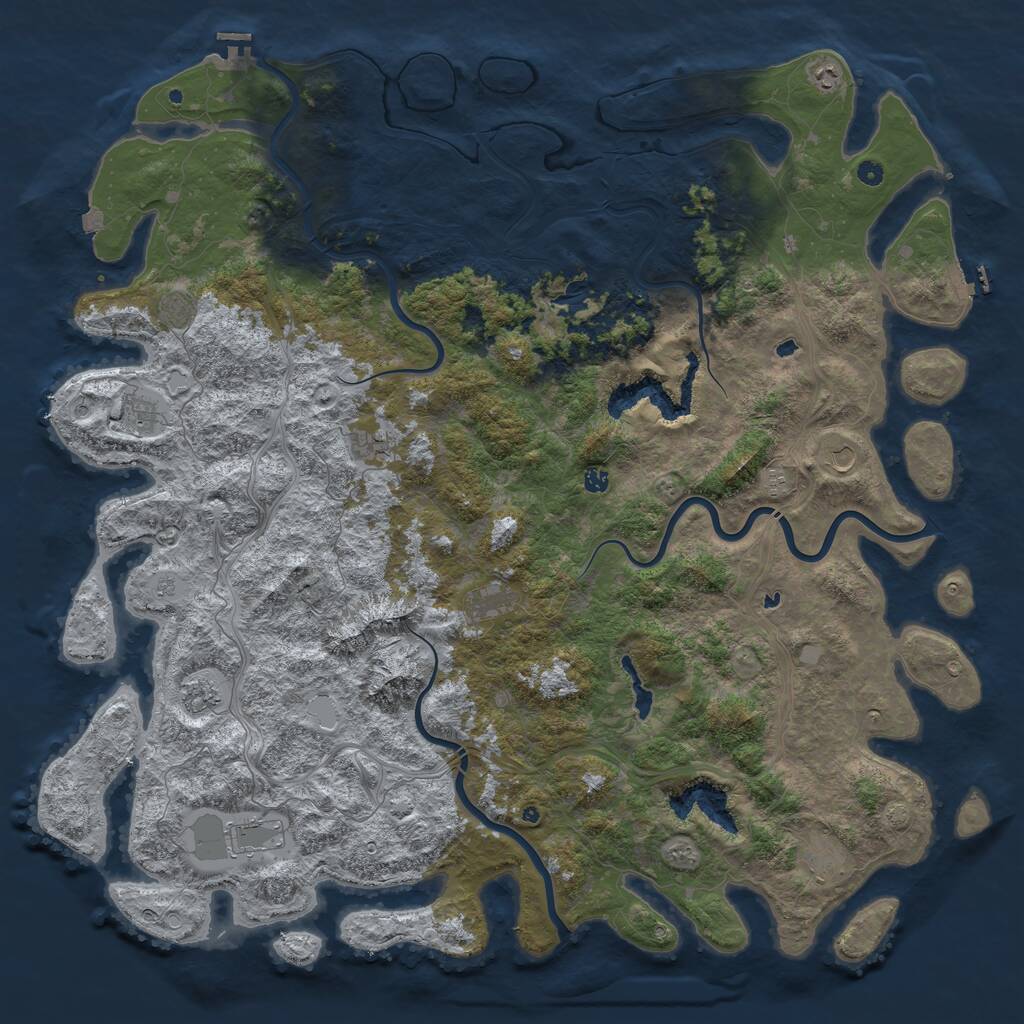 Rust Map: Procedural Map, Size: 6000, Seed: 15648, 17 Monuments
