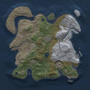 Thumbnail Rust Map: Procedural Map, Size: 3000, Seed: 768555670, 9 Monuments