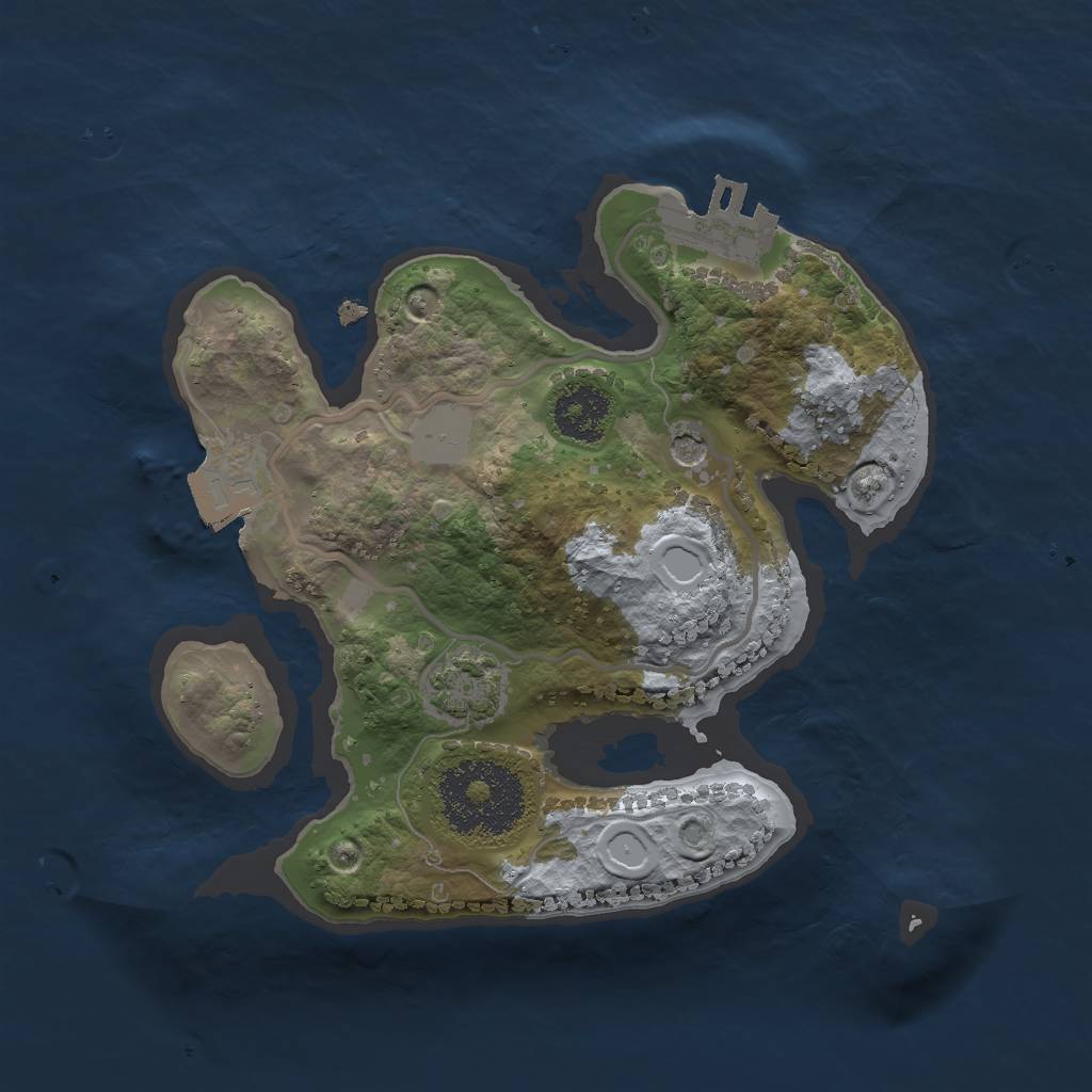 Rust Map: Procedural Map, Size: 2000, Seed: 994428480, 6 Monuments