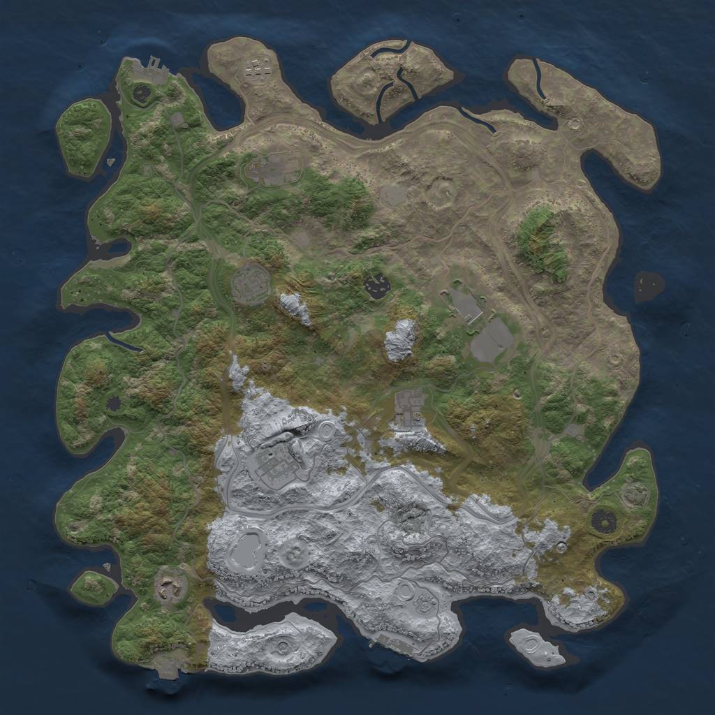 Rust Map: Procedural Map, Size: 4250, Seed: 1724811598, 16 Monuments