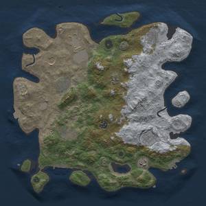 Thumbnail Rust Map: Procedural Map, Size: 3700, Seed: 558627928, 18 Monuments