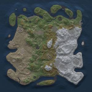 Thumbnail Rust Map: Procedural Map, Size: 3700, Seed: 130038112, 18 Monuments