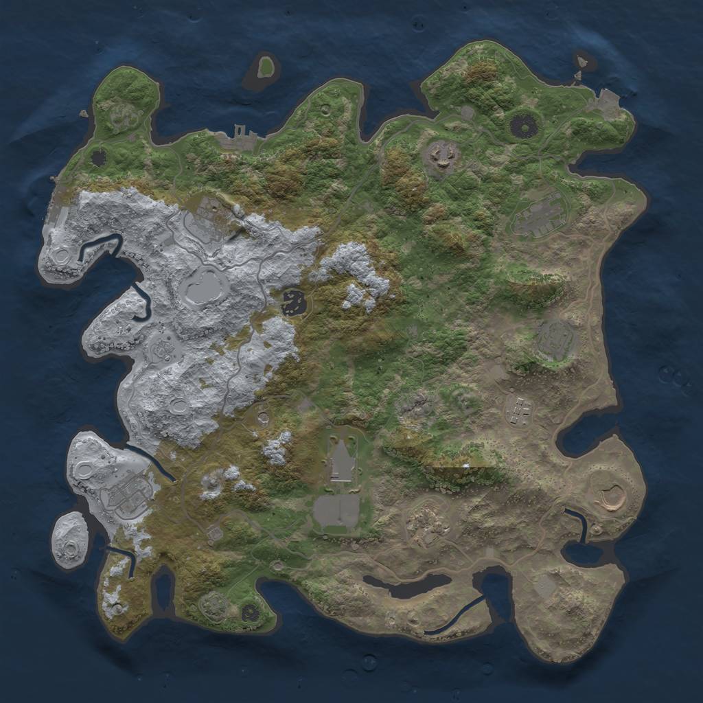 Rust Map: Procedural Map, Size: 4000, Seed: 568305985, 18 Monuments