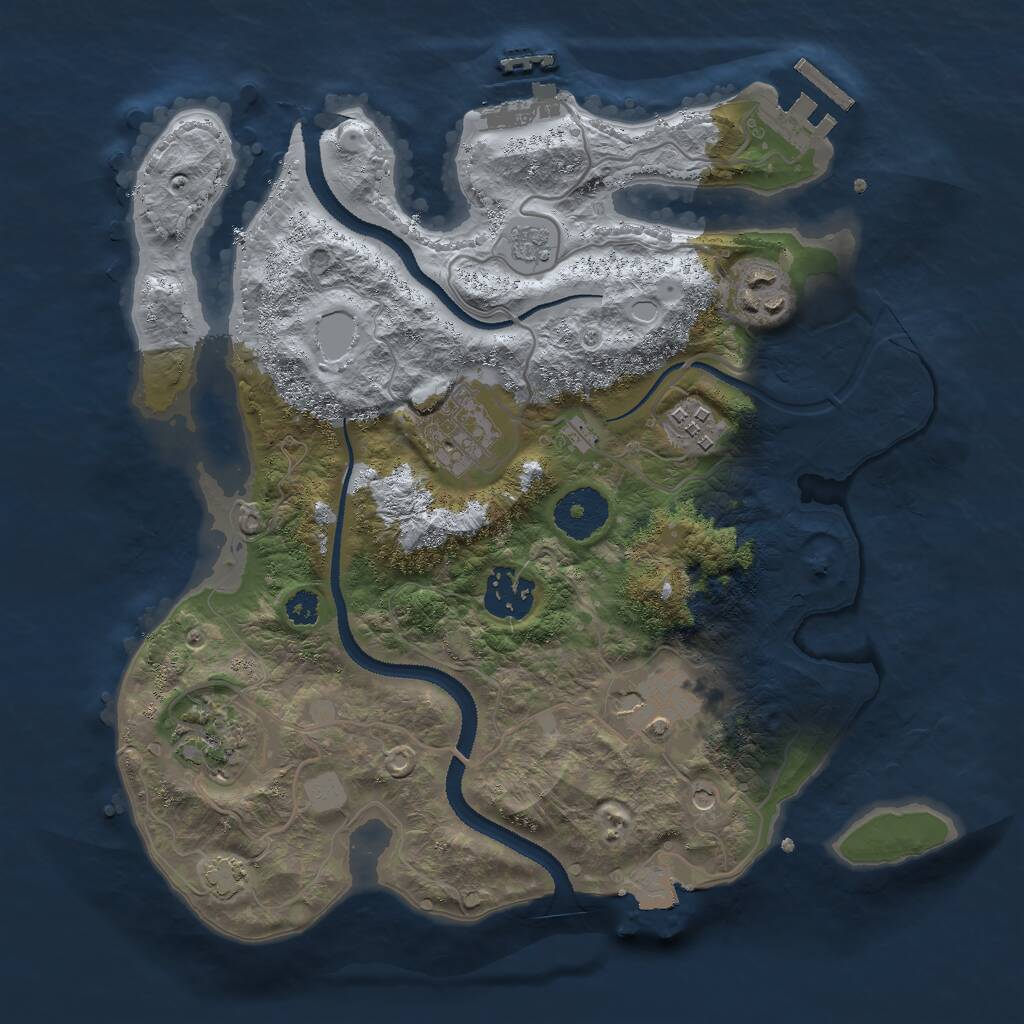 Rust Map: Procedural Map, Size: 3000, Seed: 1236644760, 12 Monuments