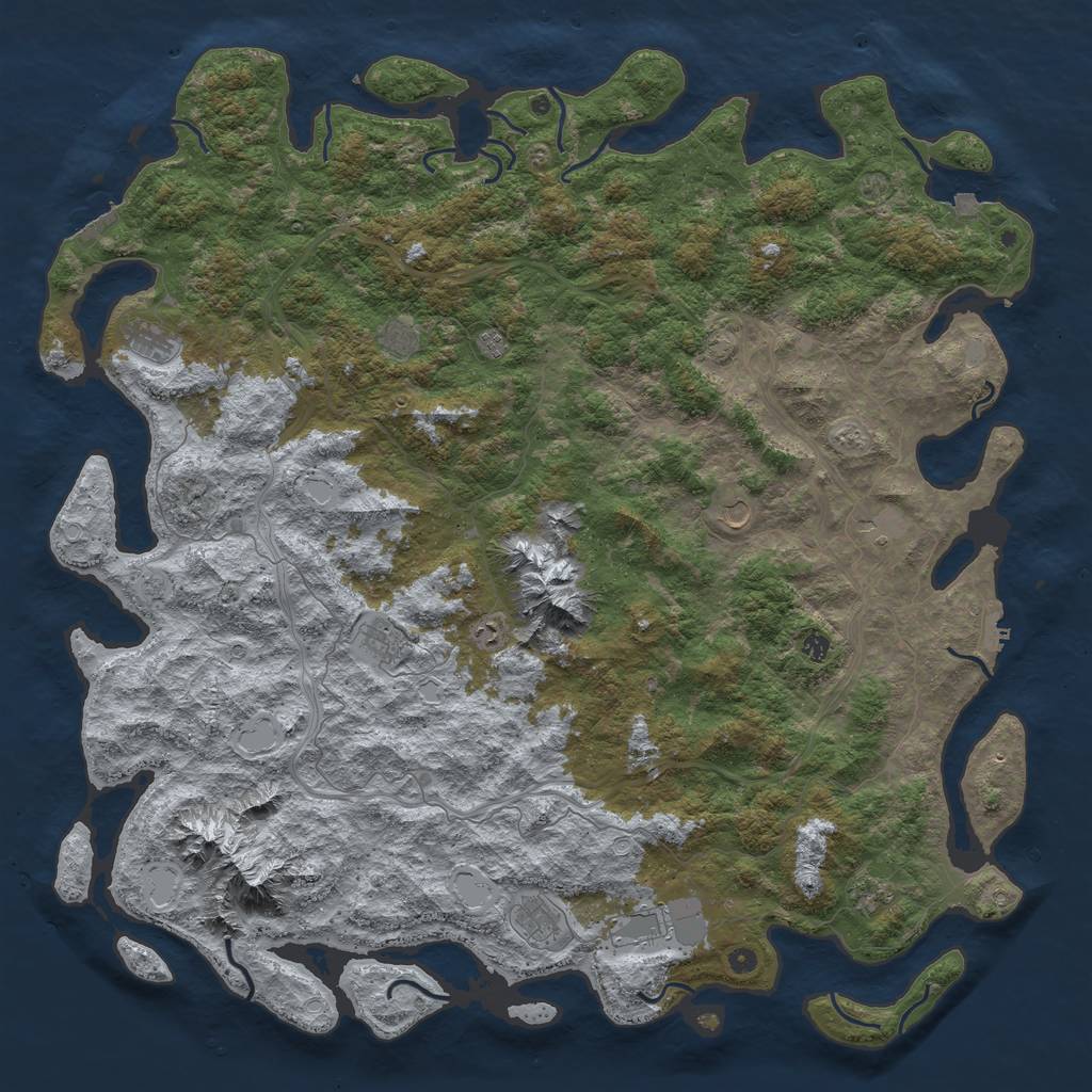 Rust Map: Procedural Map, Size: 6000, Seed: 241741527, 19 Monuments