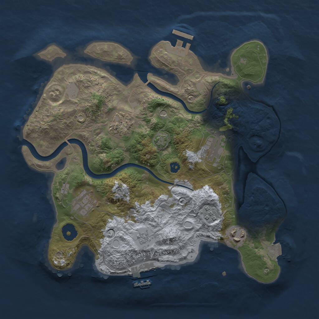 Rust Map: Procedural Map, Size: 3000, Seed: 2917, 11 Monuments