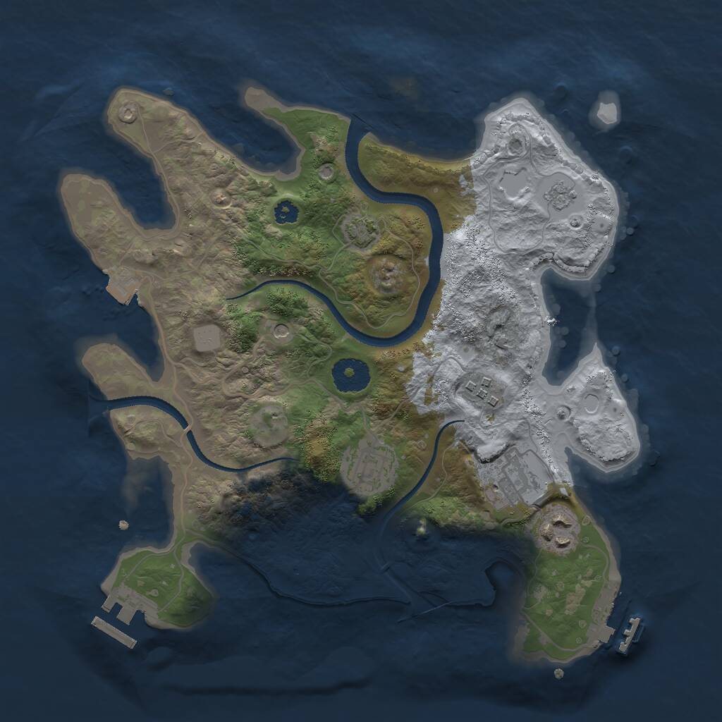 Rust Map: Procedural Map, Size: 3000, Seed: 8768, 10 Monuments