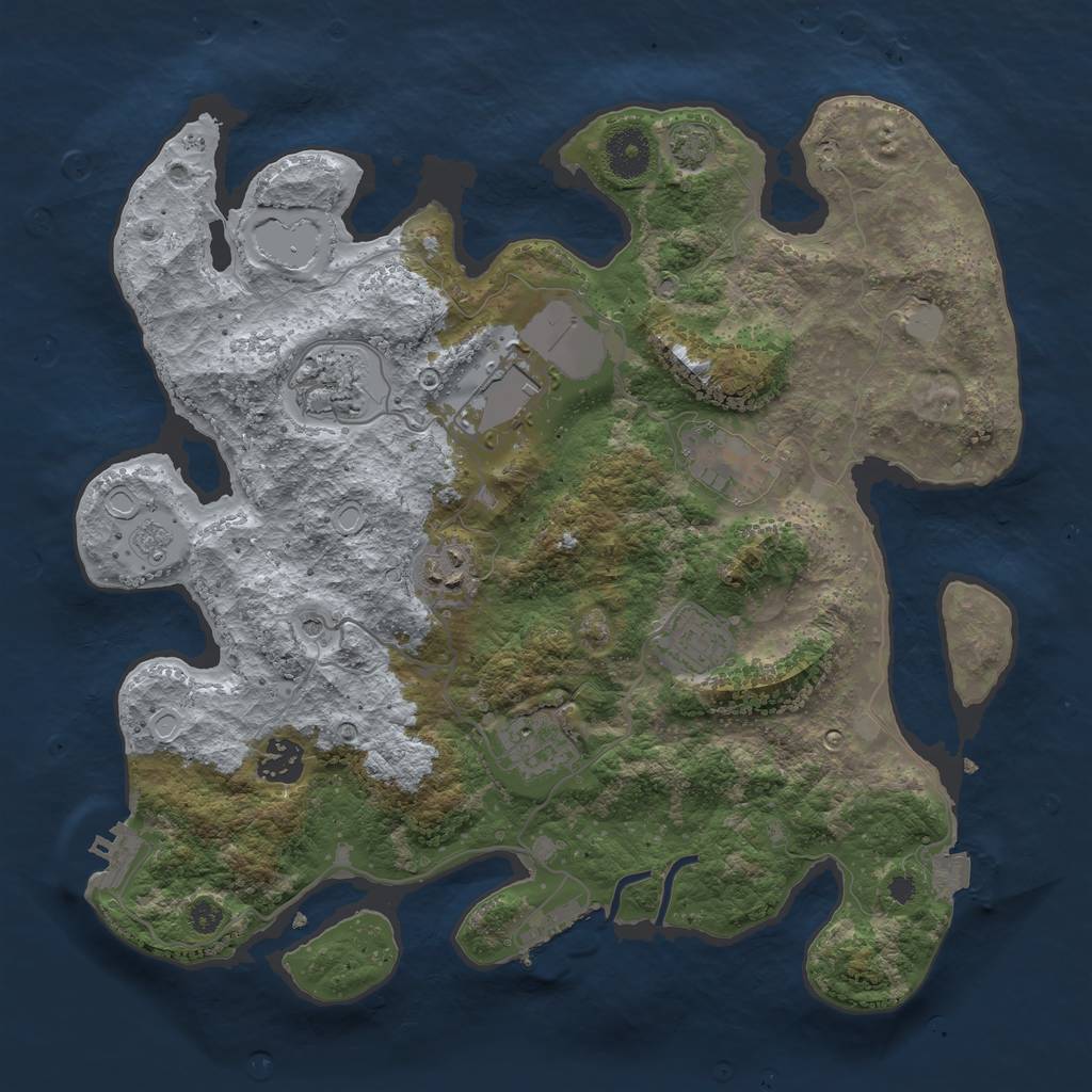 Rust Map: Procedural Map, Size: 3500, Seed: 790410, 15 Monuments