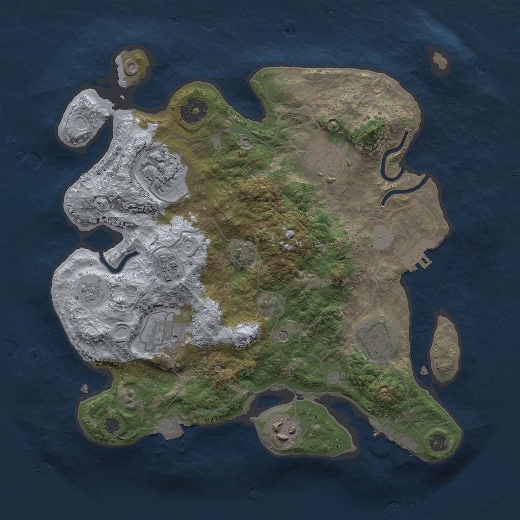 Rust Map: Procedural Map, Size: 3000, Seed: 1781134869, 14 Monuments