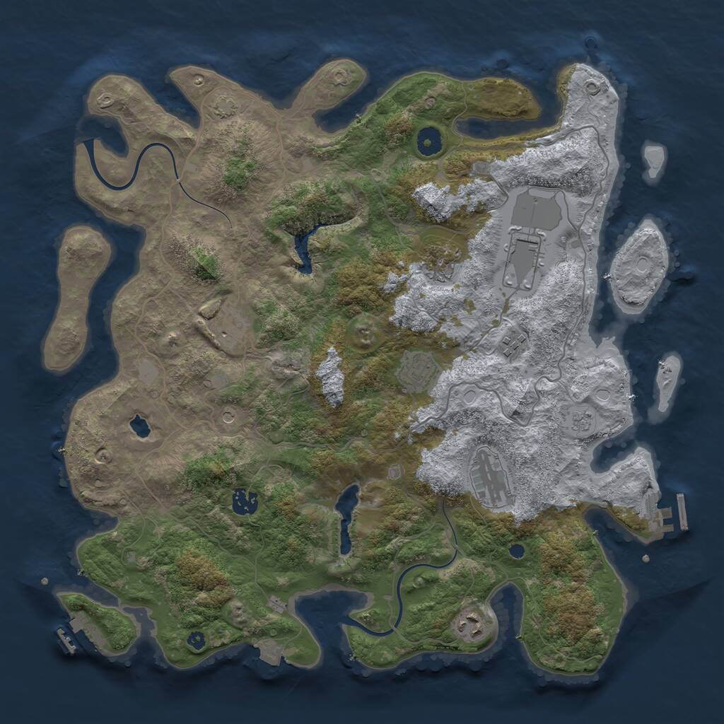 Rust Map: Procedural Map, Size: 4000, Seed: 2098588652, 14 Monuments