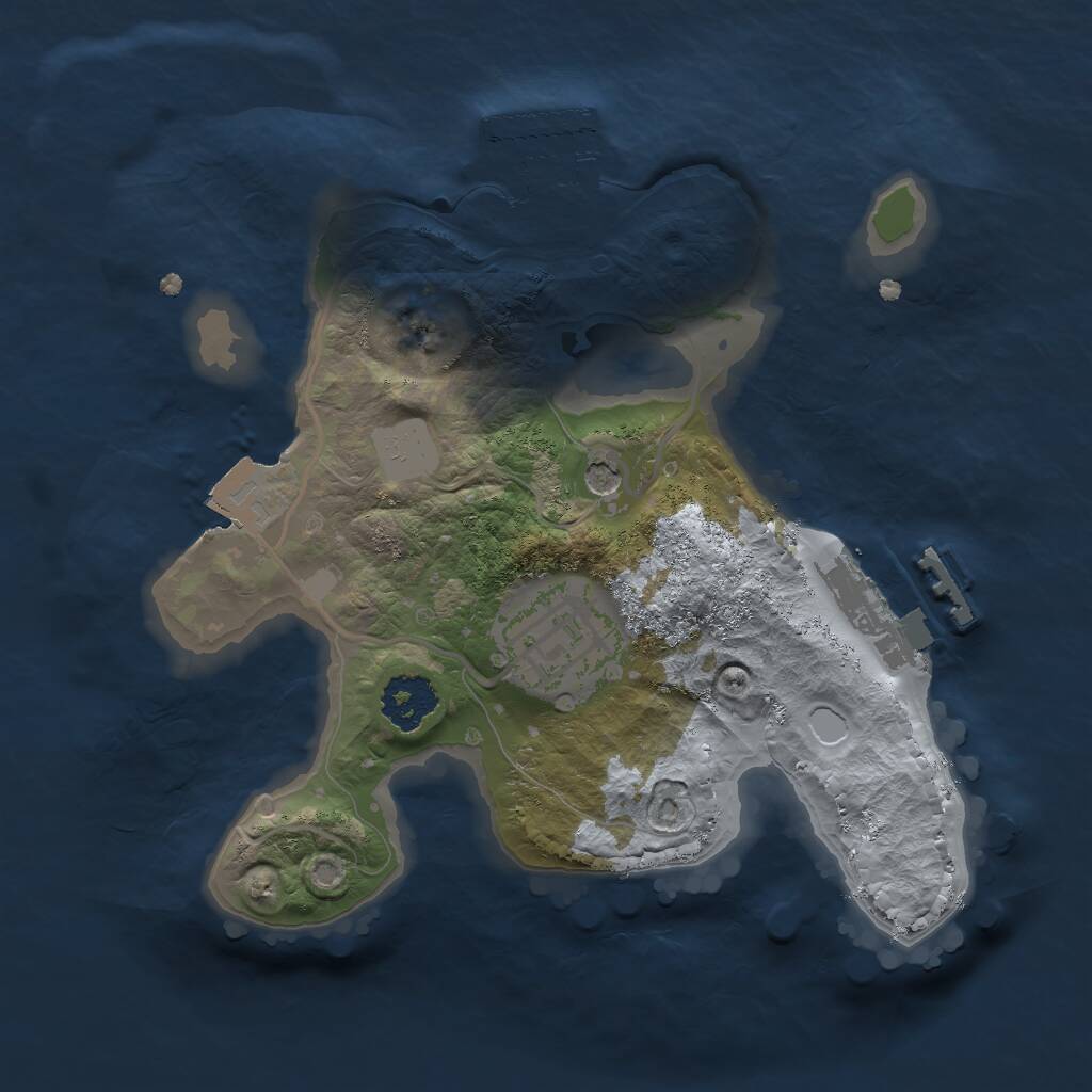 Rust Map: Procedural Map, Size: 2000, Seed: 3041413, 5 Monuments