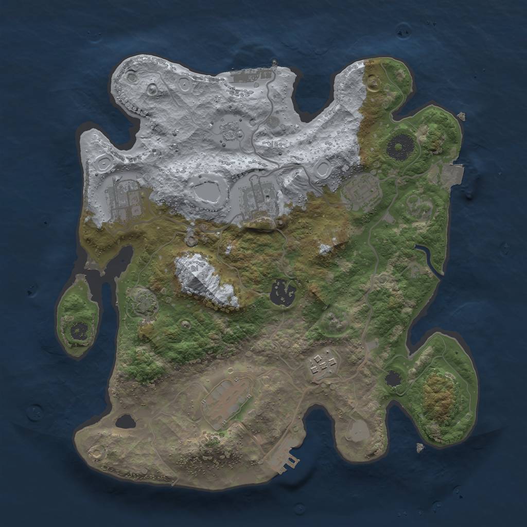 Rust Map: Procedural Map, Size: 3000, Seed: 984065514, 13 Monuments