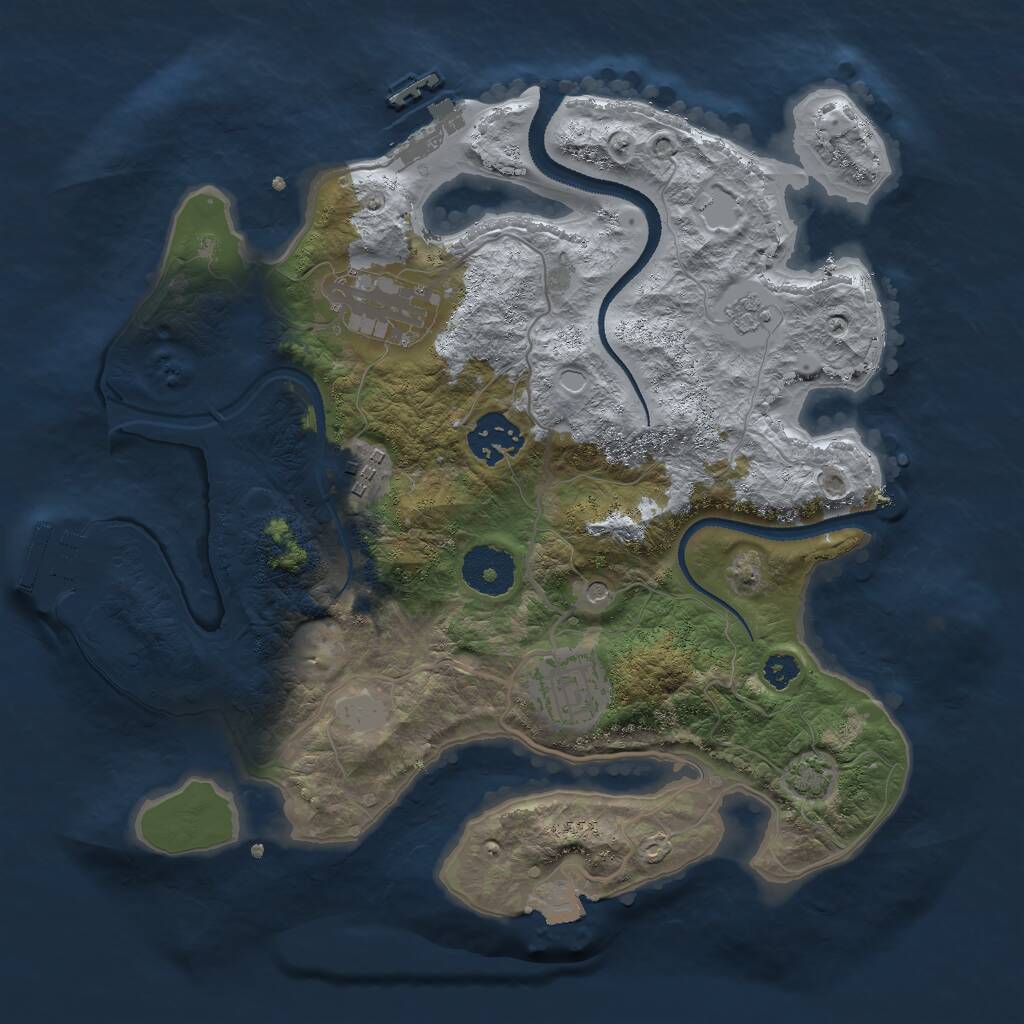 Rust Map: Procedural Map, Size: 3000, Seed: 763118, 10 Monuments