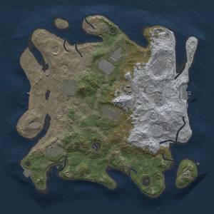 Thumbnail Rust Map: Procedural Map, Size: 3500, Seed: 141121851, 17 Monuments