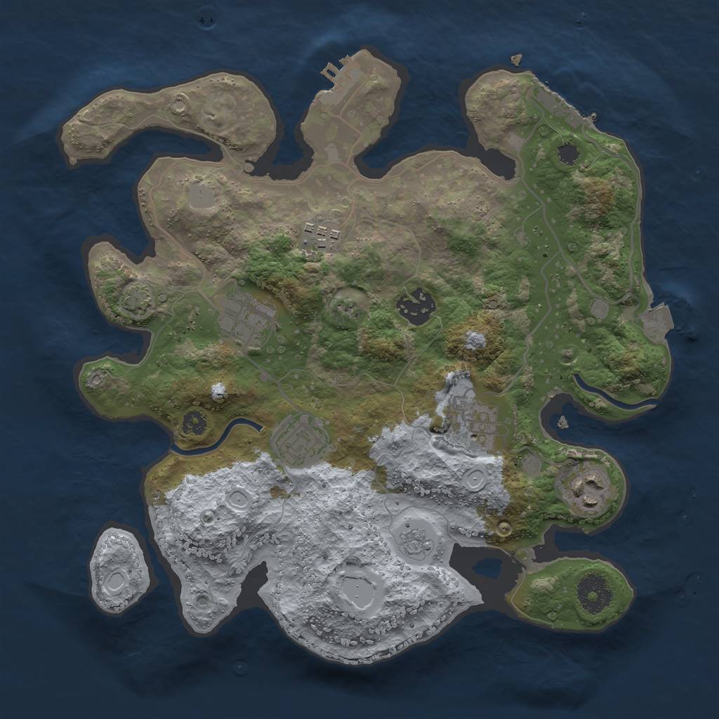 Rust Map: Procedural Map, Size: 3000, Seed: 8459730, 13 Monuments