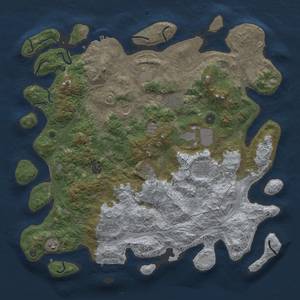 Thumbnail Rust Map: Procedural Map, Size: 4500, Seed: 15546, 18 Monuments