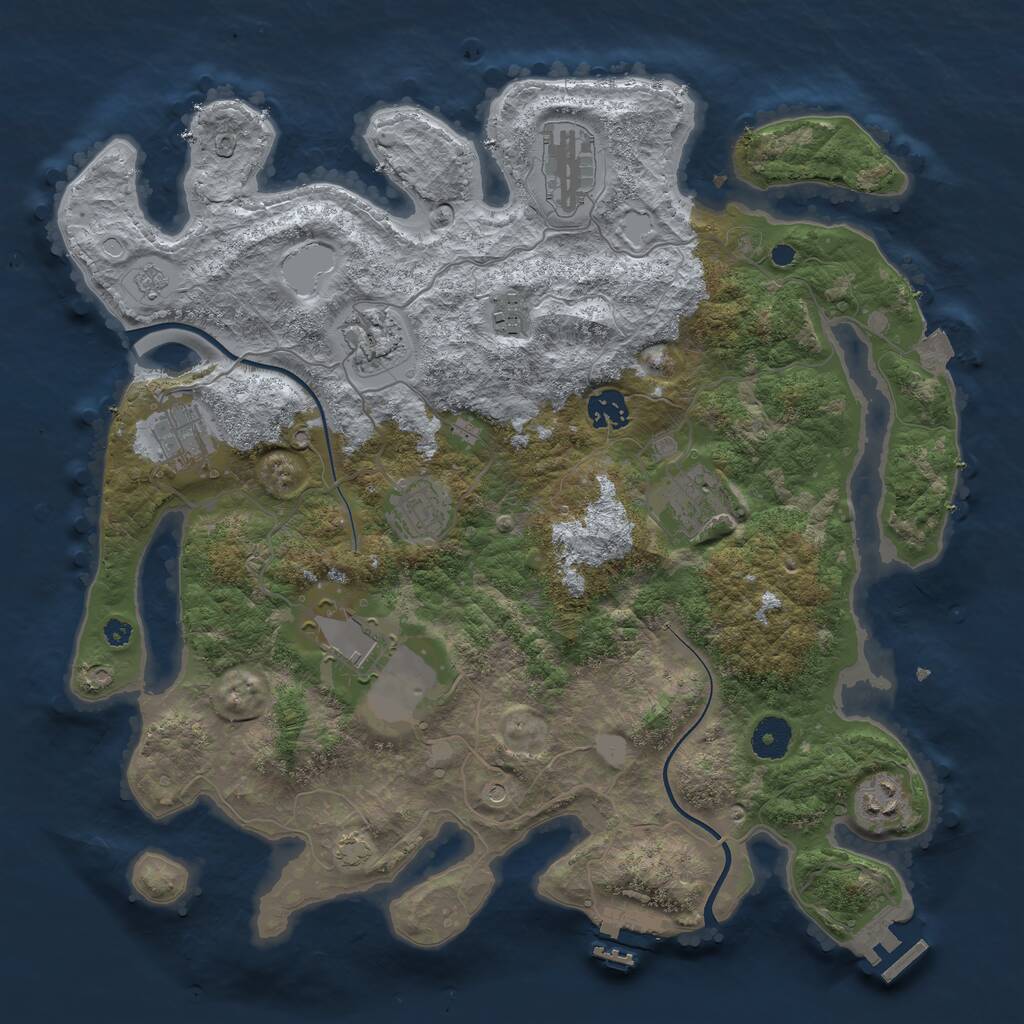 Rust Map: Procedural Map, Size: 3750, Seed: 59481760, 15 Monuments