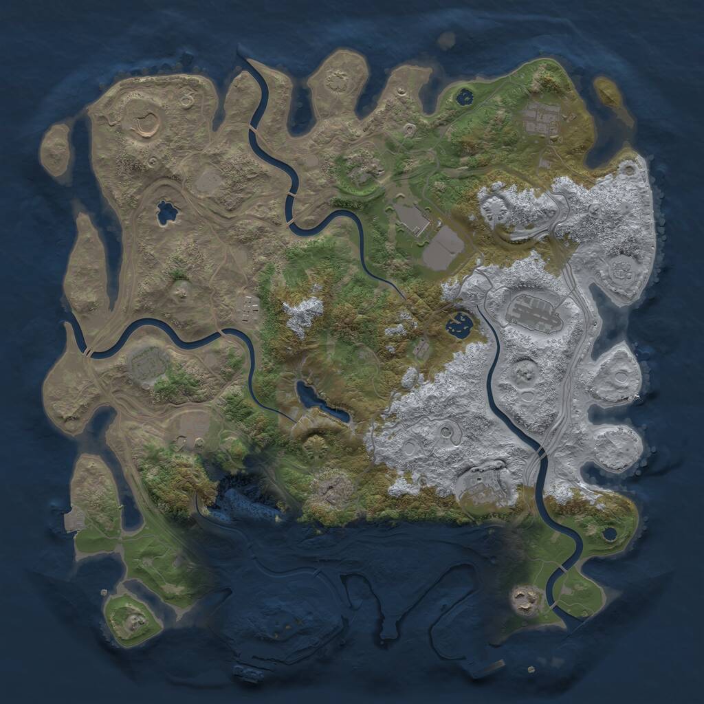 Rust Map: Procedural Map, Size: 4250, Seed: 955317952, 17 Monuments