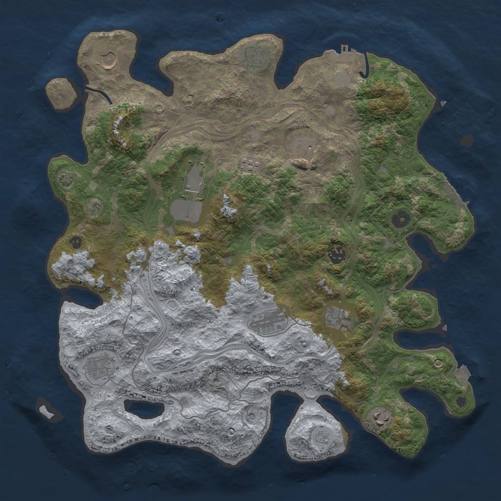 Rust Map: Procedural Map, Size: 4250, Seed: 2085944860, 18 Monuments