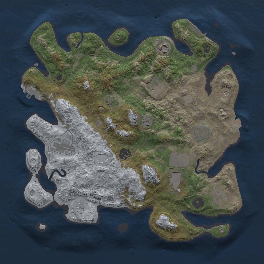 Rust Map: Procedural Map, Size: 3500, Seed: 1598577465, 16 Monuments