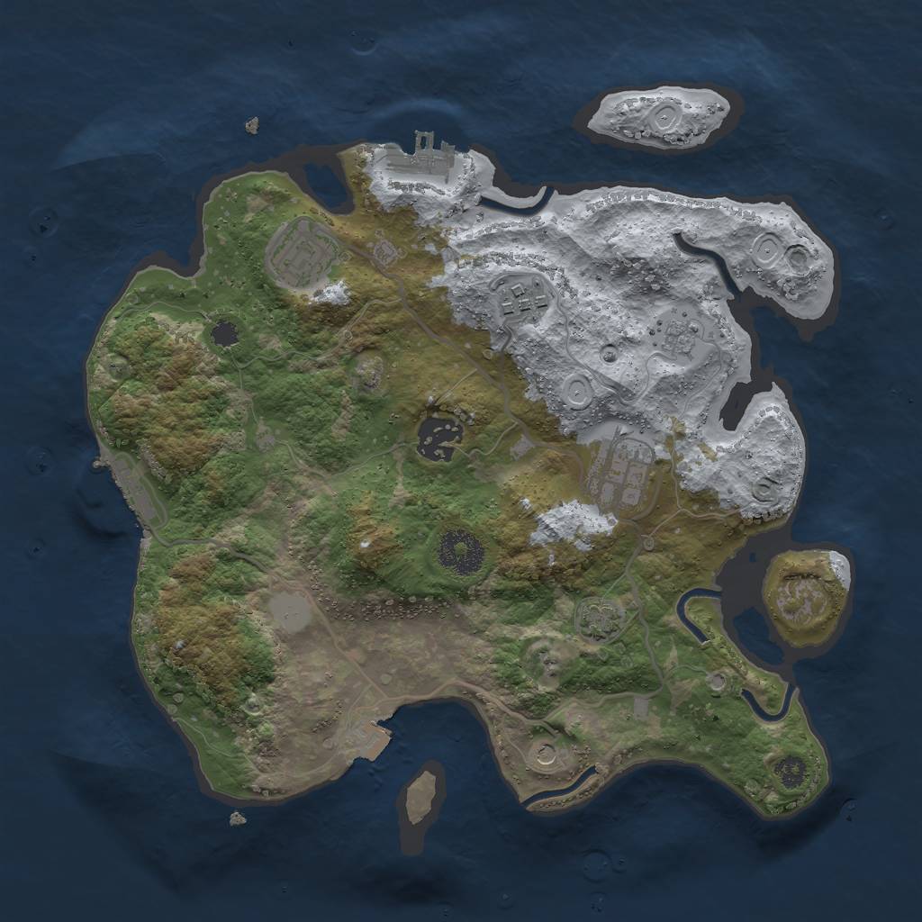 Rust Map: Procedural Map, Size: 3000, Seed: 1746372930, 12 Monuments