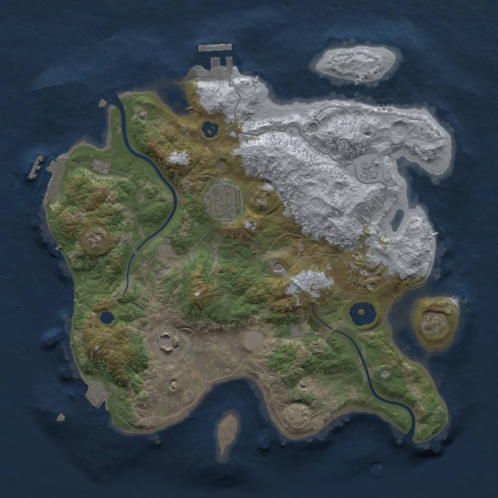 Rust Map: Procedural Map, Size: 3000, Seed: 1746372930, 9 Monuments