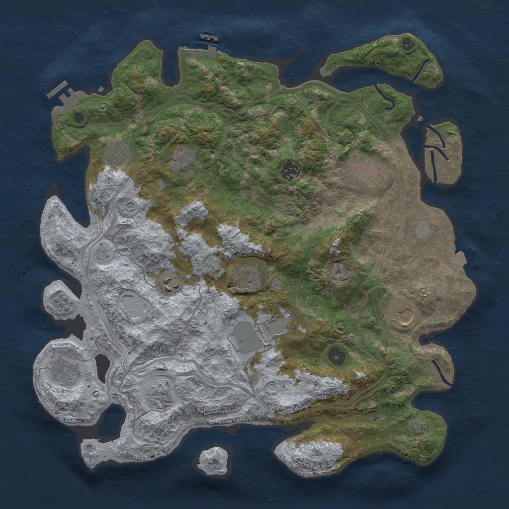 Rust Map: Procedural Map, Size: 4250, Seed: 1943571330, 19 Monuments