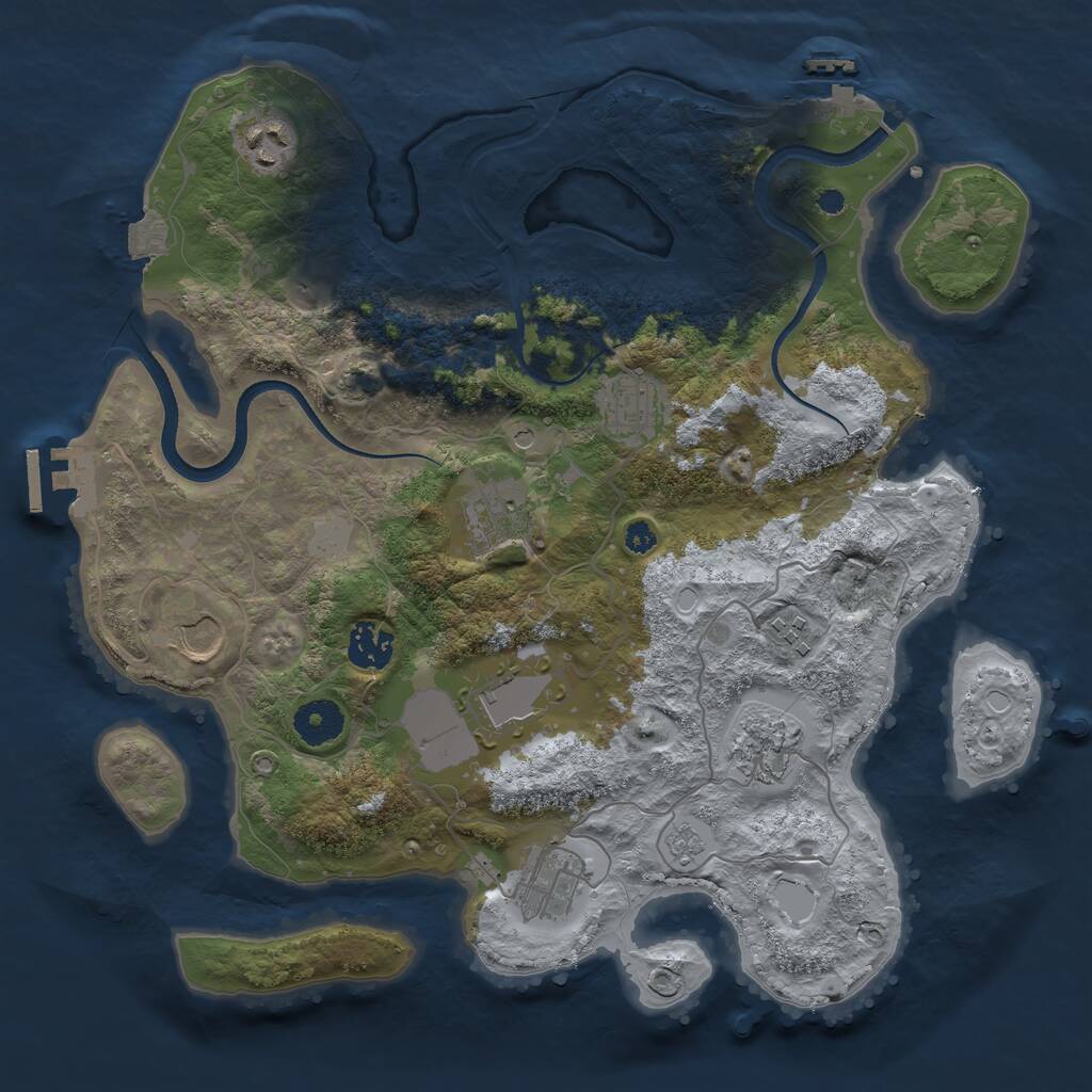 Rust Map: Procedural Map, Size: 3500, Seed: 45472456, 15 Monuments