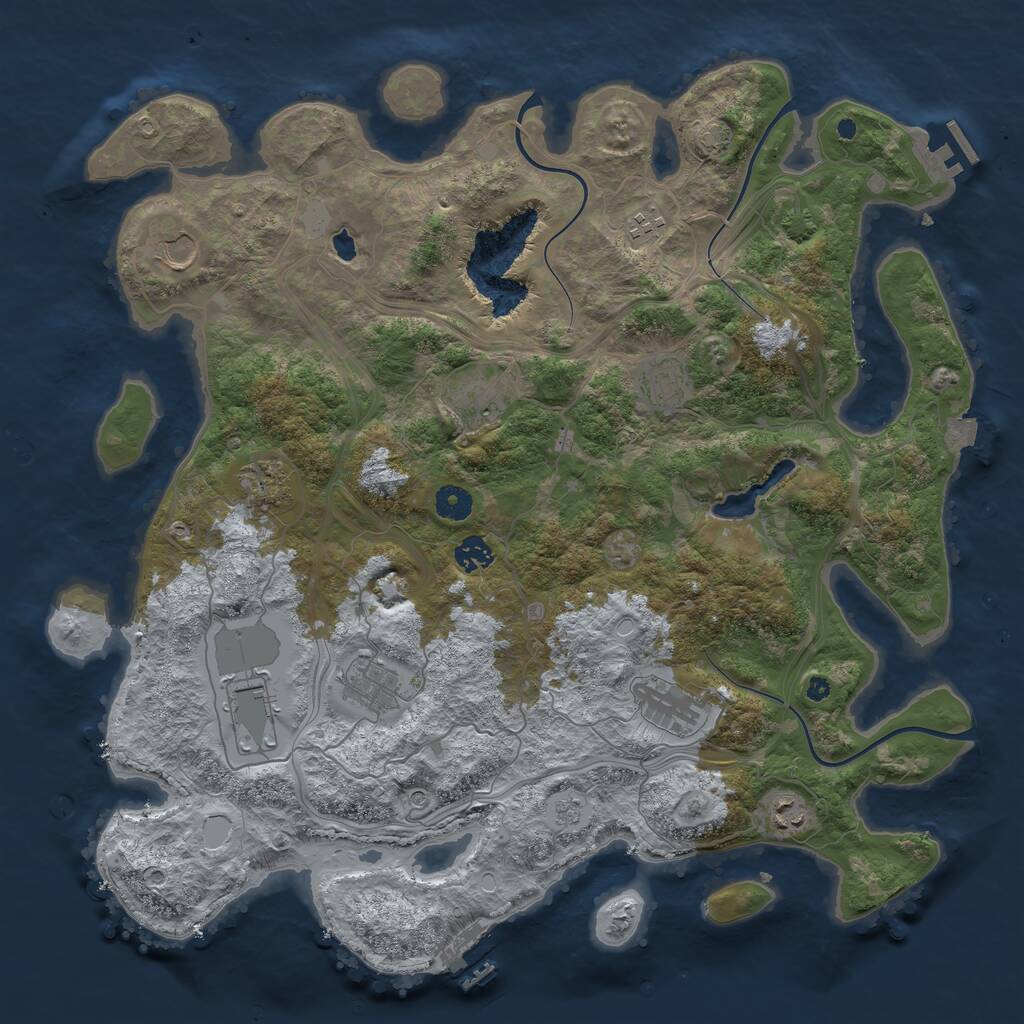 Rust Map: Procedural Map, Size: 4250, Seed: 113961073, 16 Monuments