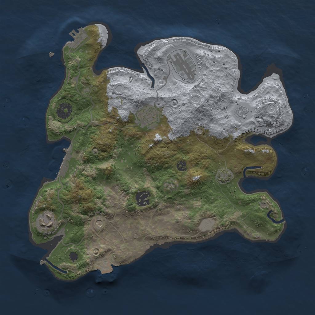 Rust Map: Procedural Map, Size: 3000, Seed: 992007305, 12 Monuments