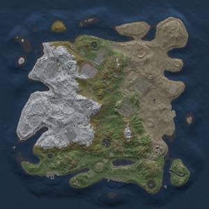 Thumbnail Rust Map: Procedural Map, Size: 3500, Seed: 759567740, 17 Monuments