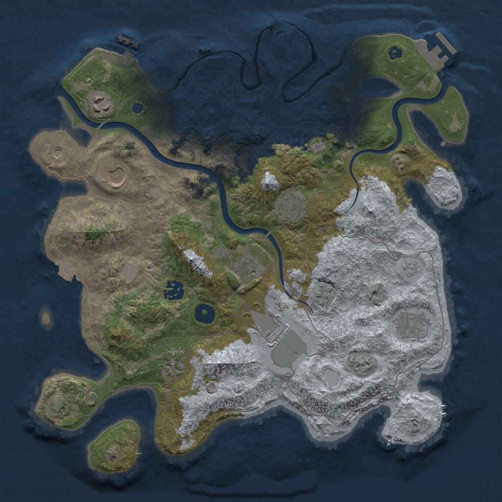Rust Map: Procedural Map, Size: 3700, Seed: 995313336, 15 Monuments