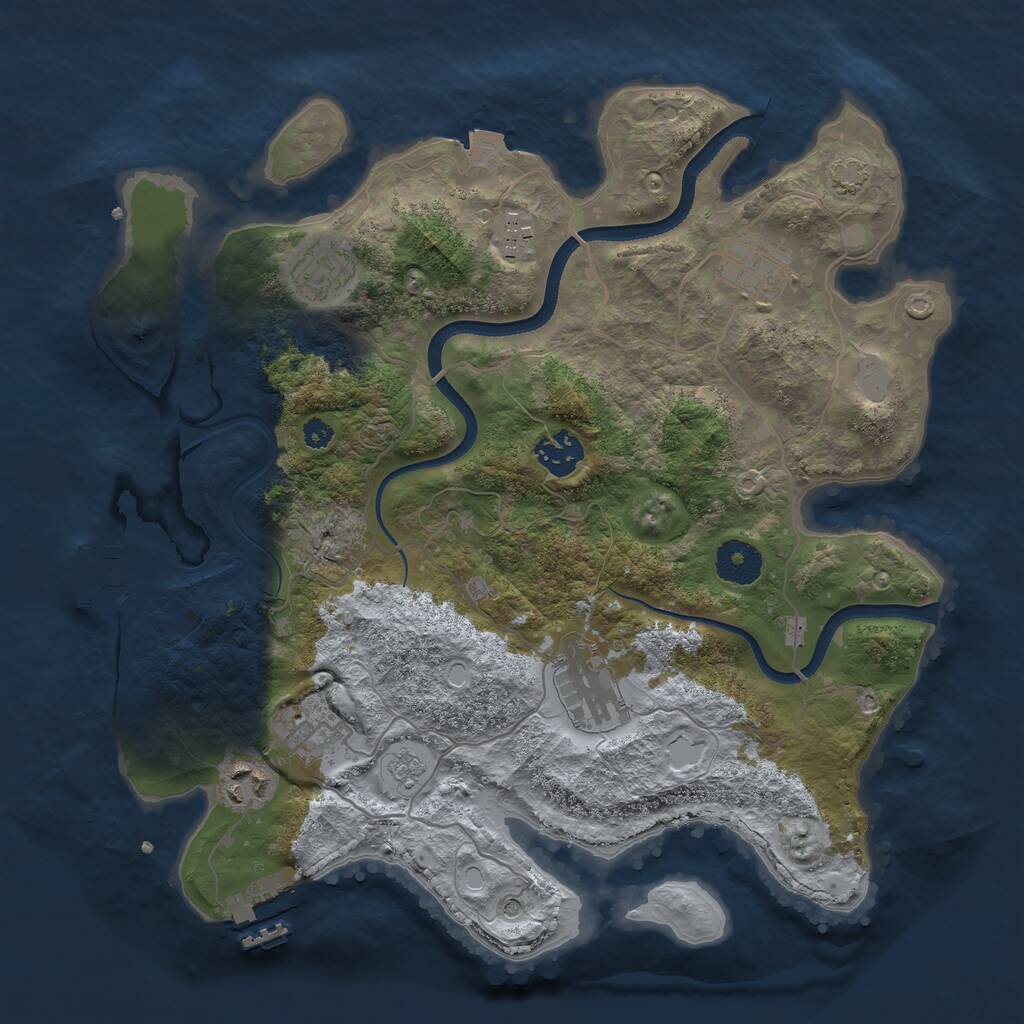 Rust Map: Procedural Map, Size: 3400, Seed: 1882952388, 13 Monuments